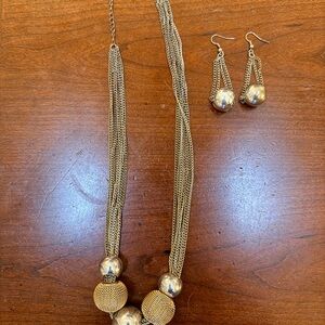 Two- Tone Necklace and Earring Set